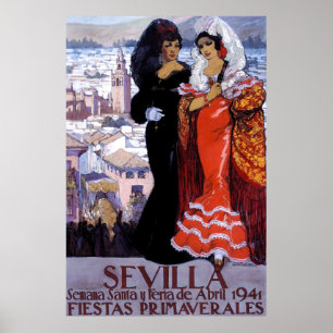 Vintages Reiseplakat von Sevilla Poster