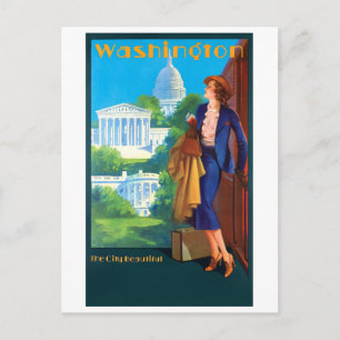 Vintages Reiseplakat von Washington Postkarte