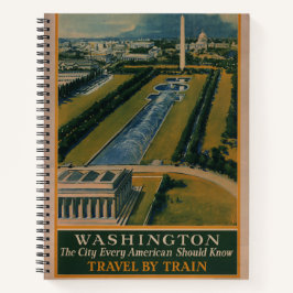 Vintages Reiseplakat Washington DC Notizbuch
