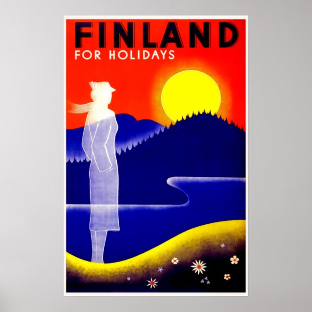 Vintages Reiseplaner für Finnland Poster (Vorne)