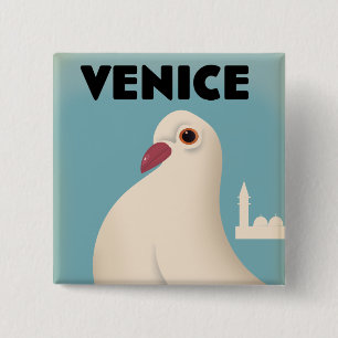 Vintages Reiseposter Mouse Pad Bever in Venedig Button