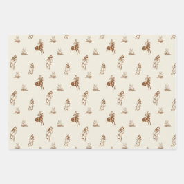 Vintages Reitmuster Geschenkpapier Set