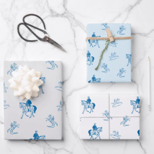 Vintages Reitmuster Geschenkpapier Set
