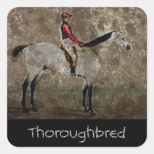 Vintages Reitpferd Quadratischer Aufkleber