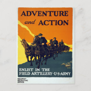 Vintages Rekrutierungspaket der Armee des Ersten W Postkarte