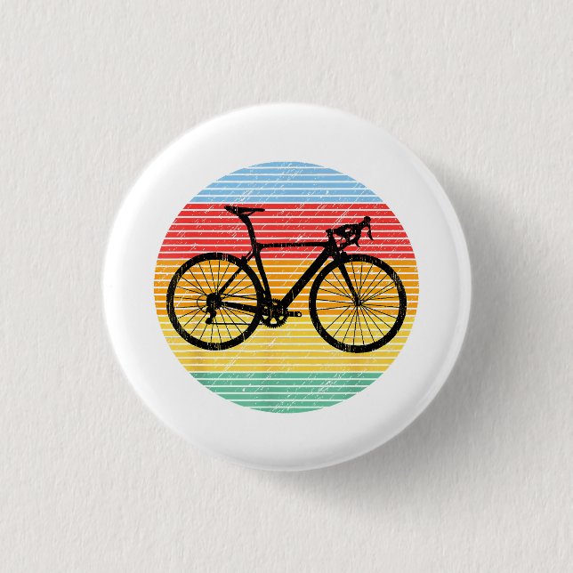 Vintages Rennen Fahrrad Funny Road Racer Geschenk Button (Vorderseite)