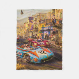 Vintages Rennwagen Automobilrennen Fleecedecke