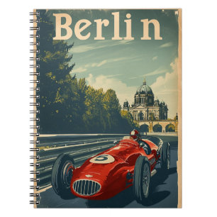 Vintages Rennwagen in Berlin Notizblock