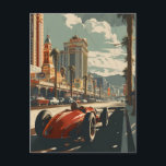 Vintages Rennwagen in Las Vegas Postkarte<br><div class="desc">"Mit unserer Vintagen Racing Car Postkarte erleben Sie den faszinierenden Geist des Las Vegas Strips. Diese nostalgische Karte verfügt über ein klassisches Rennauto vor dem zauberhaften Hintergrund der Stadt, die nie schläft. Die lebhaften Lichter von Las Vegas beleuchten die Szene und verleihen dem Vintagen Charme eine Touch Glamour. Schicken Sie...</div>