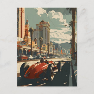 Vintages Rennwagen in Las Vegas Postkarte