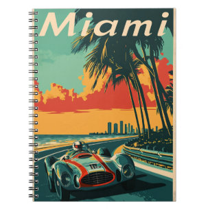 Vintages Rennwagen in Miami Notizblock