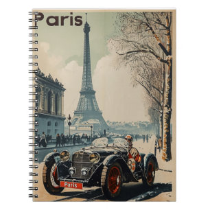 Vintages Rennwagen in Paris Notizblock