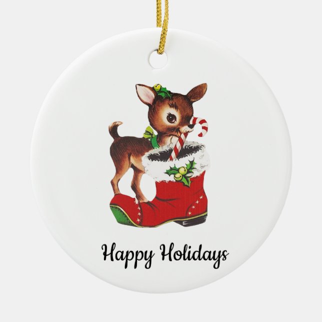 Vintages Rentier Holiday Ornament (Vorne)