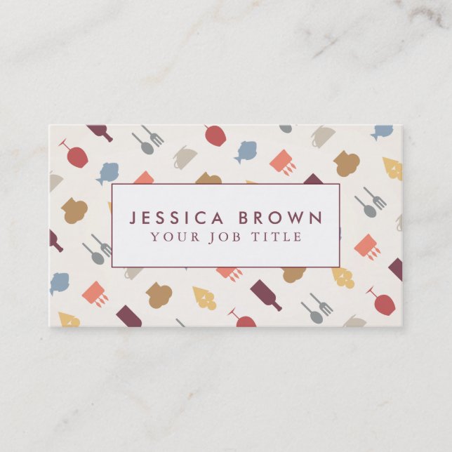 Vintages Restaurant Business Card Template! Visitenkarte (Vorderseite)