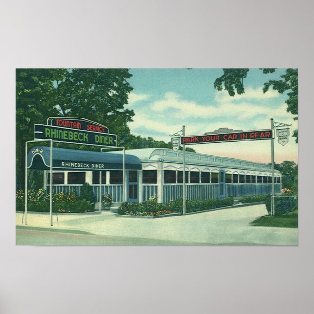 Vintages Restaurant, Retro Rhinebeck Roadside Dine Poster (Vorne)