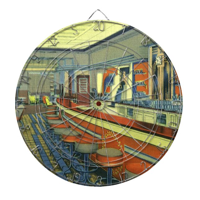 Vintages Restaurant, Retro Roadside Diner Räume Dartscheibe (vorne)