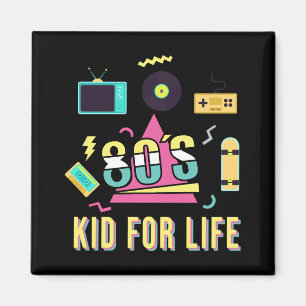Vintages Retro 80er-Kid für Leben Coole achtziger  Magnet