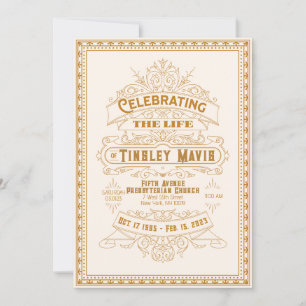 Vintages Retro Art Deco Foto Beerdigung Programm