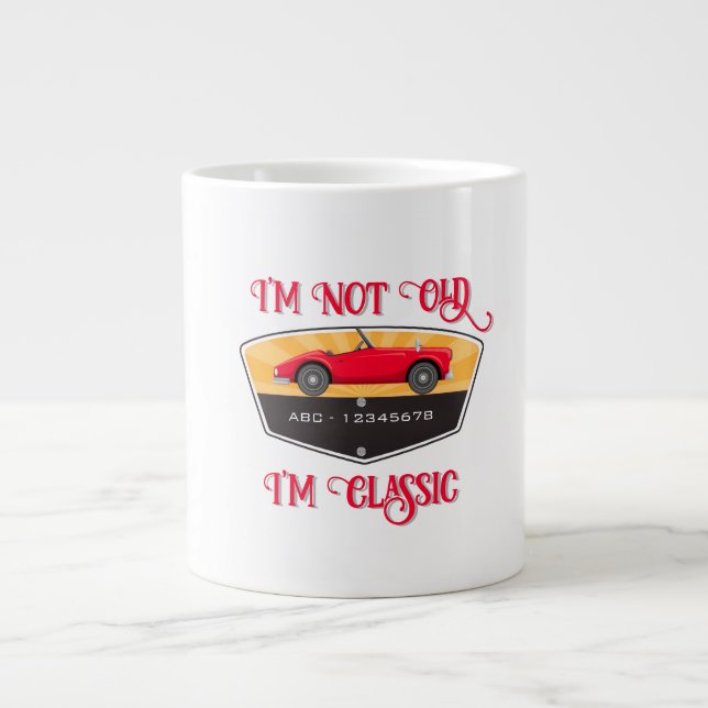 Vintages Retro-Auto Lover Jumbo-Tasse (Vorderseite)