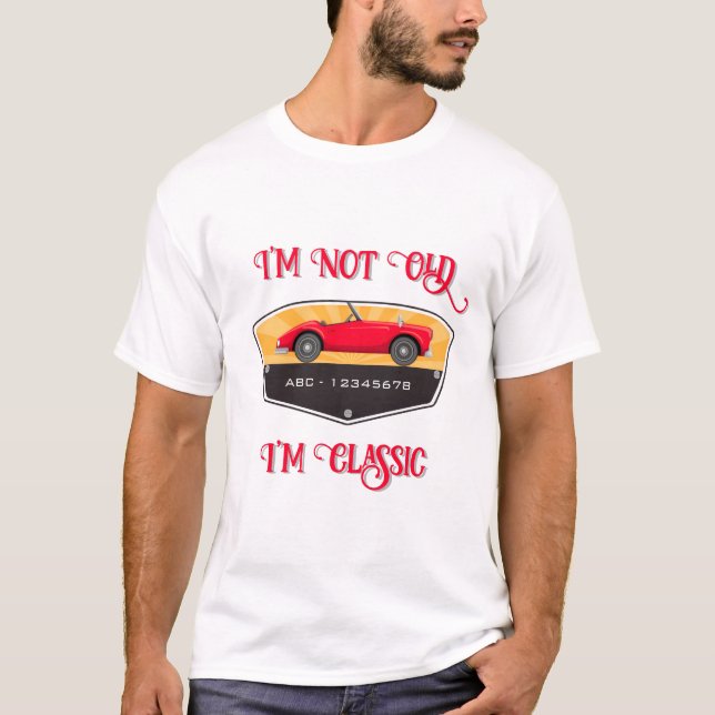 Vintages Retro-Auto Lover T-Shirt (Vorderseite)