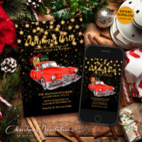 Vintages Retro-Auto und Weihnachtsmann