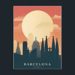 Vintages Retro Barcelona Spanien Reisen Kunst, Dic Postkarte<br><div class="desc">Vintag,  Retro,  Reisen,  modern,  Aquarell,  Classic,  Barcelona,  Spanien Postkarten,  Barcelona Spanien, </div>