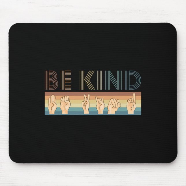 Vintages Retro Be Kind DEAF taube Bewusstsein Mousepad (Vorne)