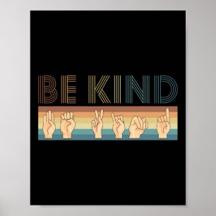 Vintages Retro Be Kind DEAF taube Bewusstsein Poster