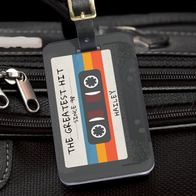 Vintages Retro-Bestes Kassettenband Gepäckanhänger (Vintage Retro Greatest Hit Cassette Tape Luggage Tag)