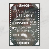 Vintages Retro-Chalkboard-Hut-Party