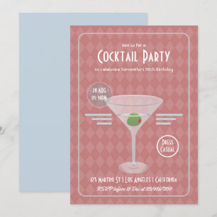 Vintages Retro-Cocktail-Party Einladung