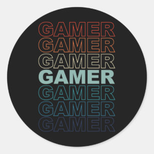 Vintages Retro Gamers Video Games Gaming Videogame Runder Aufkleber