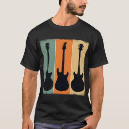 Vintages Retro-Gitarre-Silhouette - Lover-Design T-Shirt