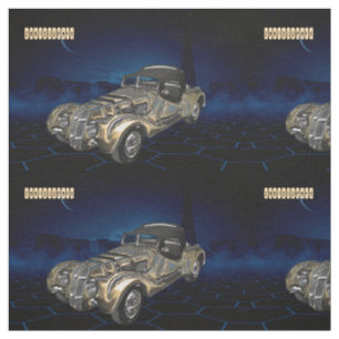 Vintages Retro goldenes blaues funkelndes Auto Stoff