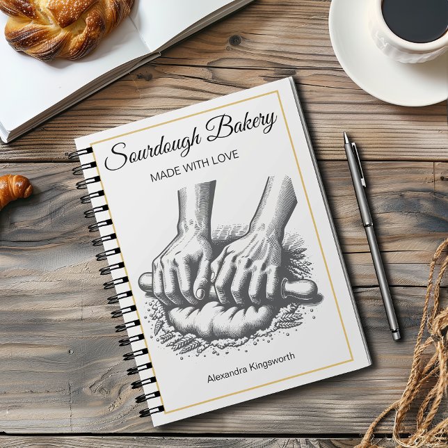 Vintages Retro-handgefertigtes Sourdough-Bäcker fü Notizblock (Von Creator hochgeladen)