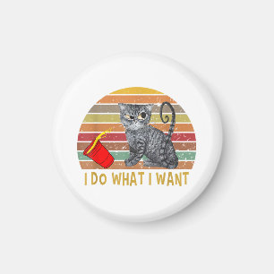 Vintages Retro Ich tue, was ich meine Black Cat Li Magnet