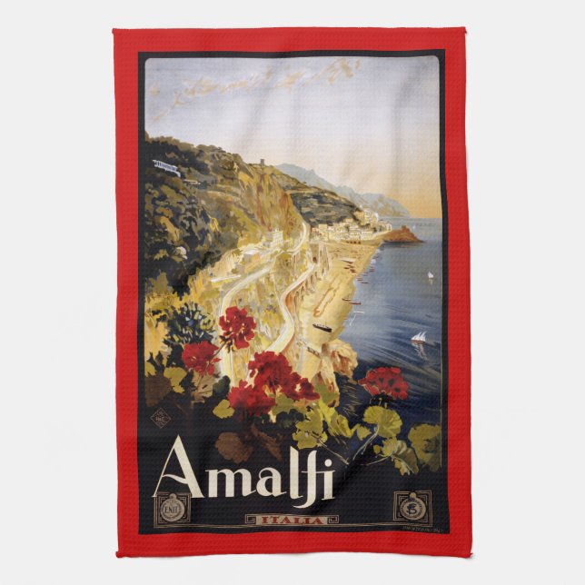 Vintages retro italienisches Plakat Küchentuch (Vertikal)