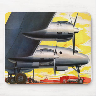 Vintages Retro Kitsch-Stütze-Flugzeug-60er Mousepad