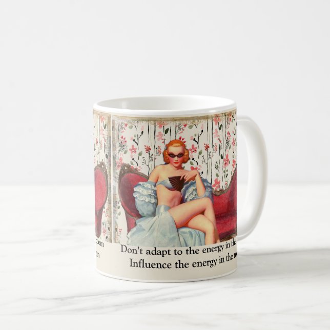 Vintages Retro Lady Vertrauen und Motivierend Zita Kaffeetasse (VorderseiteRechts)