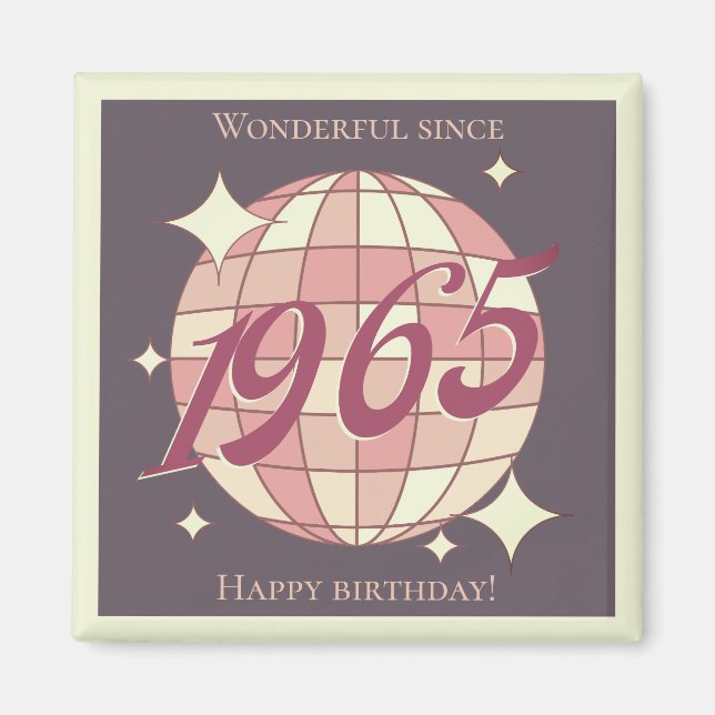 Vintages Retro-lila 1965 Magnet (Vorne)