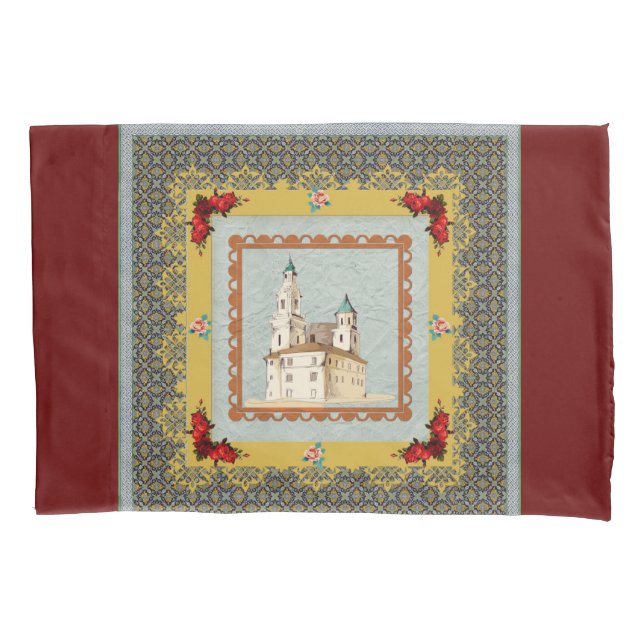Vintages Retro mit Spitzen und Blume auftragen Kissenbezug (Vorderseite)