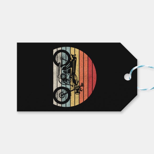 Vintages Retro-Motorrad Geschenkanhänger (Vorderseite (Horizontal))