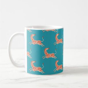 Vintages Retro-Neonfarben Zebra-Illustrationsmotiv Kaffeetasse