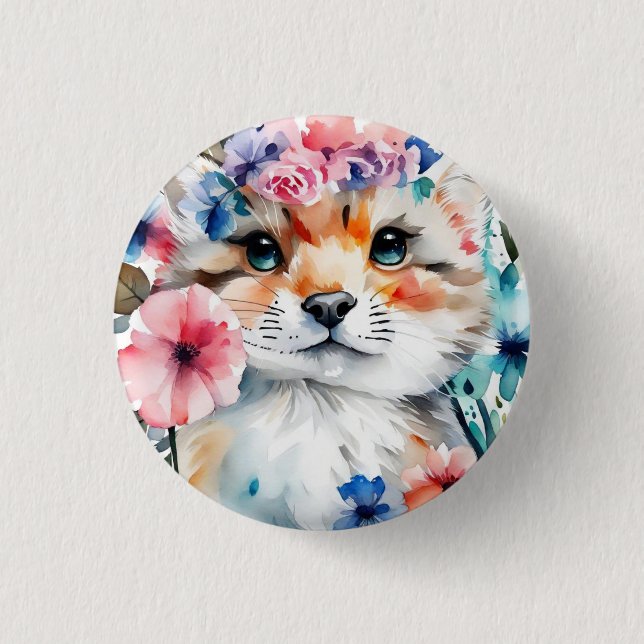 Vintages Retro-niedliches Design für Kinder Button (Vorderseite)