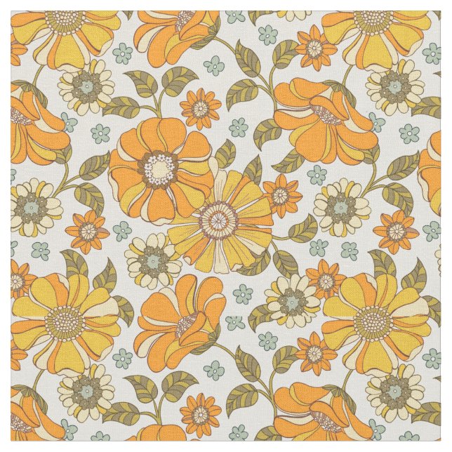 Vintages Retro-Orangefarbenes Muster Stoff (Nahaufnahme)