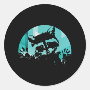Vintages Retro-Raccoon Runder Aufkleber
