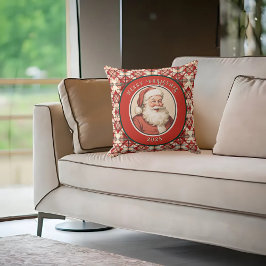 Vintages Retro Santa Holiday Muster Kissen