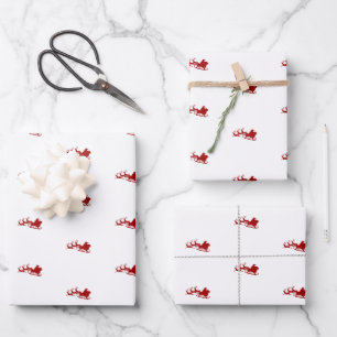 Vintages Retro-Santa und Rentierpapier Geschenkpapier Set