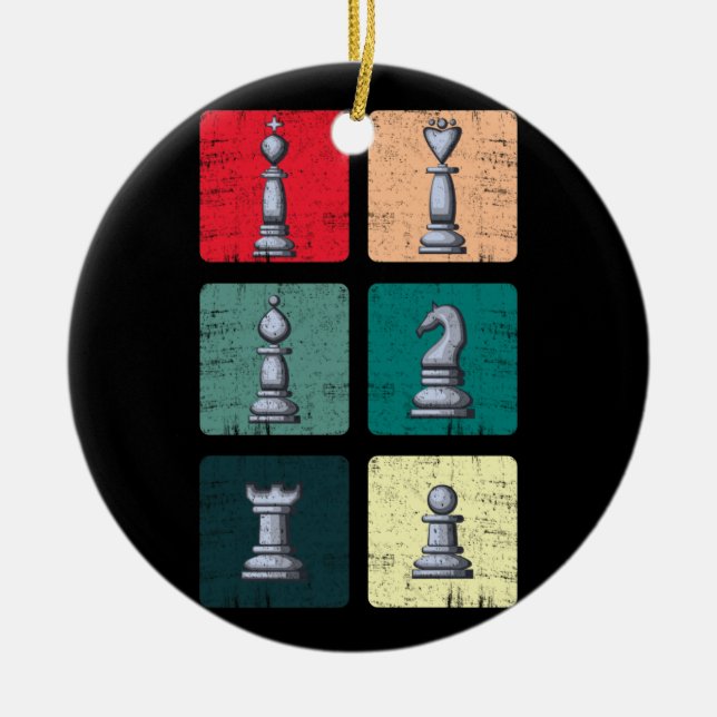 Vintages Retro Schach für Schachspieler Keramik Ornament (Vorne)