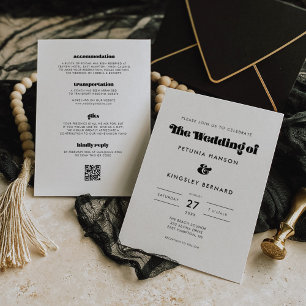 Vintages Retro-Script in einer Hochzeit Einladung